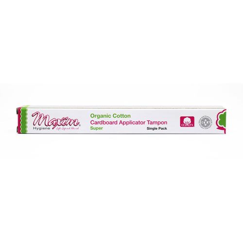 Organic Cardboard Applicator Tampon, Single Pack, Super