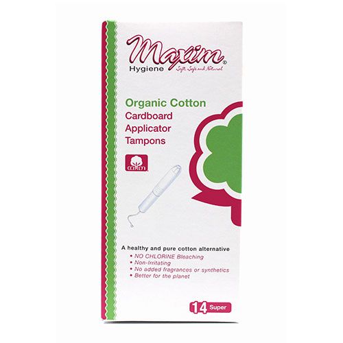 Maxim® 100% Certified Organic Cardboard Applicator Tampon, Super, 14 Count