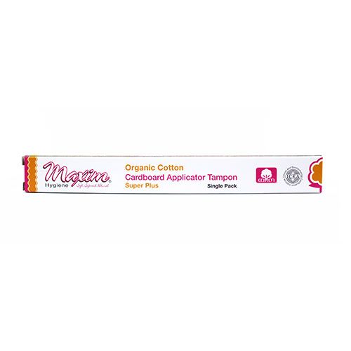 Organic Cardboard Applicator Tampon, Single Pack, Super Plus