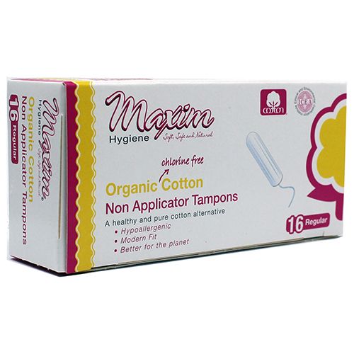 Maxim® 100% Certified Organic Cotton Non-Applicator Tampon, Regular, 16 Count