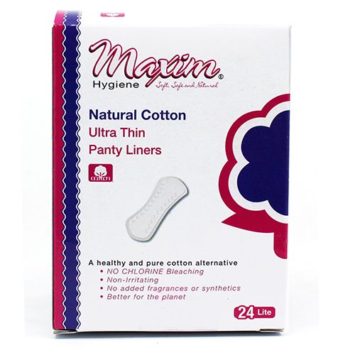 Maxim® Natural Cotton Ultra Thin Anatomical Wrapped Pantiliners, Light, 24 Count