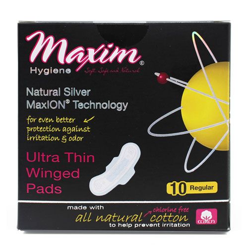 MaxION® Ultra Thin Winged Sanitary Pads, Daytime/Regular, 10 Count