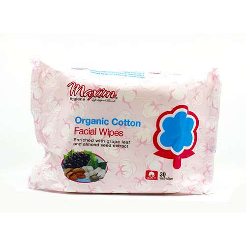 Maxim® Organic Cotton Facial Wipes, 30 Count