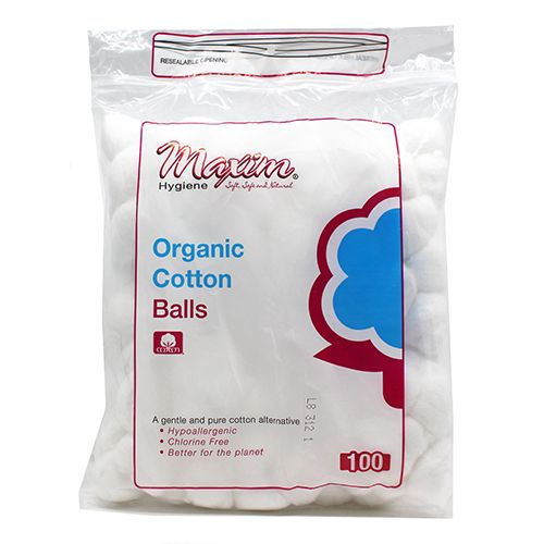 Maxim® 100% Certified Organic Cotton Balls, 100 Count