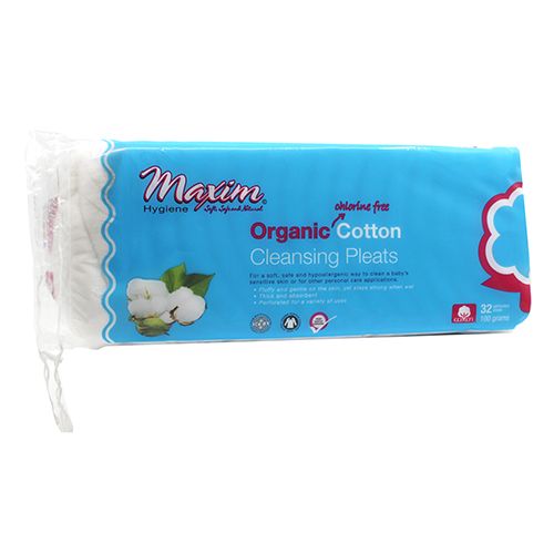 Maxim® 100% Certified Organic Cotton Cleansing Pleats, 32 Count